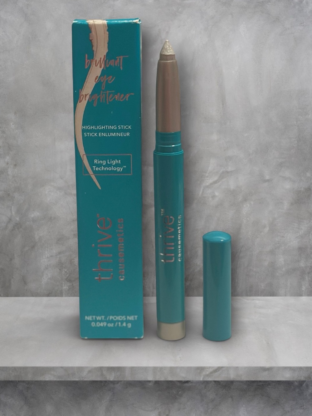Thrive Racquel Brilliant Eye Brightener- soft silver shimmer, vegan, waterproof